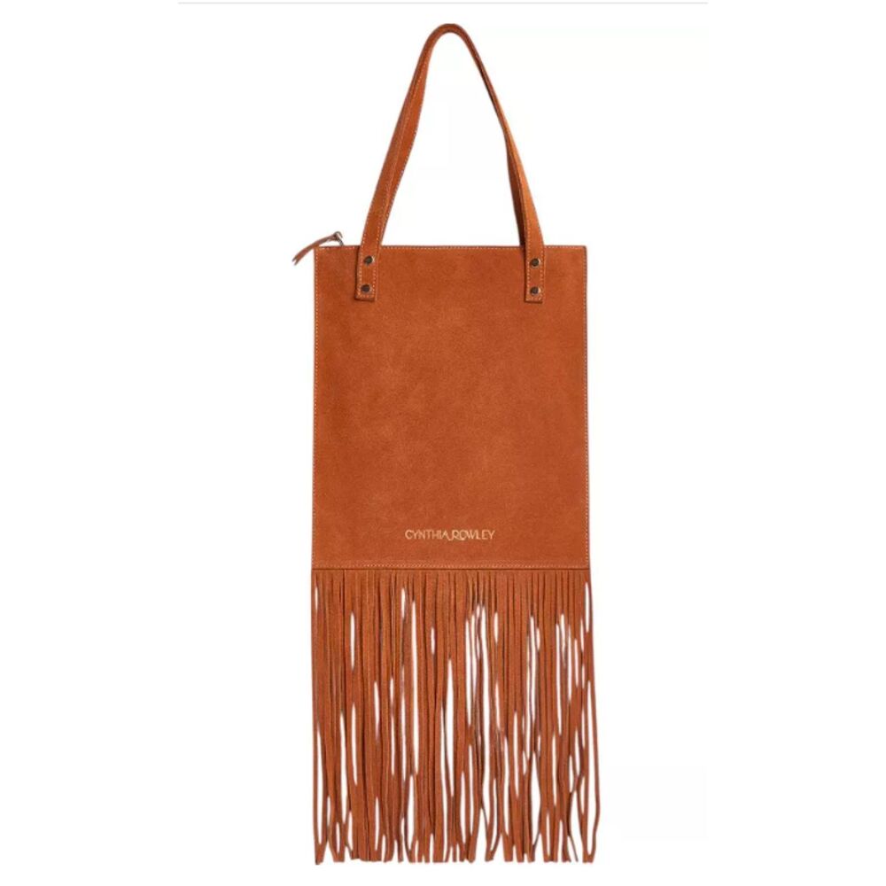 Cynthia Rowley Women's Felicity Fringe Suede Tote NWT 198 Brown - Picture 1 of 2